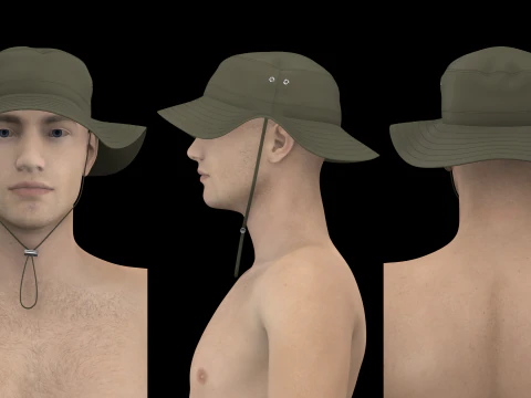 BASIC FISHING HAT - g8m zpac obj fbx highpoly 3D Model
