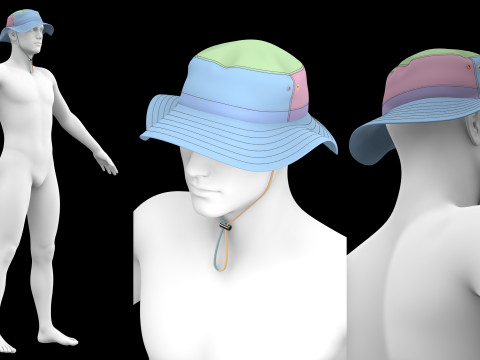 BASIC FISHING HAT - g8m zpac obj fbx highpoly 3Dモデル
