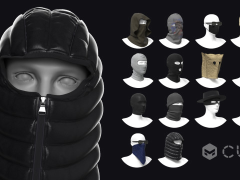 MASK MANIA PACK 2021 - g8m zprj obj fbx highpoly Model 3D