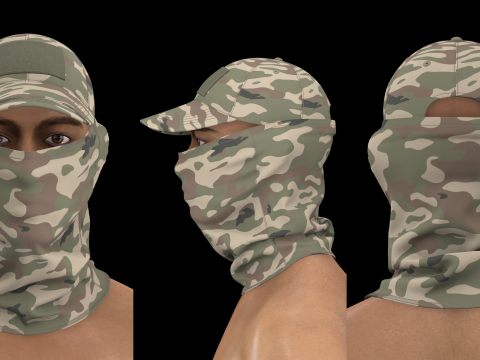 MILITARY CAP and BUFF - mv2 zprj obj fbx highpoly 3Dモデル