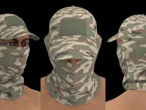 MILITARY CAP and BUFF - mv2 zprj obj fbx highpoly 3Dモデル