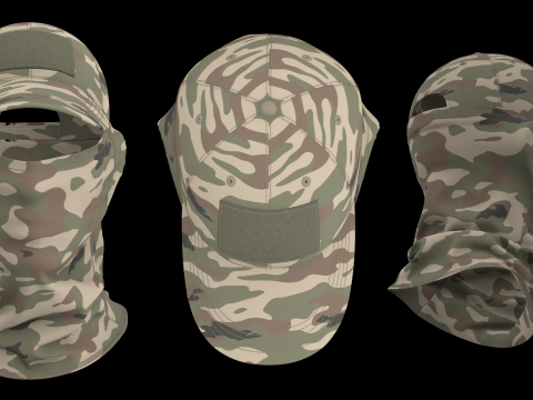 MILITARY CAP and BUFF - mv2 zprj obj fbx highpoly 3Dモデル