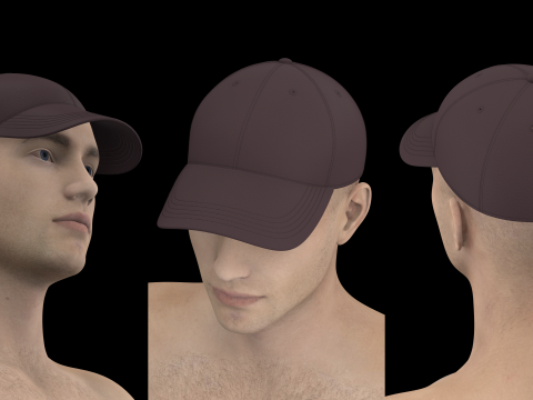 BASIC BASEBALL CAPS - g8m zprj obj fbx highpoly 3D 모델