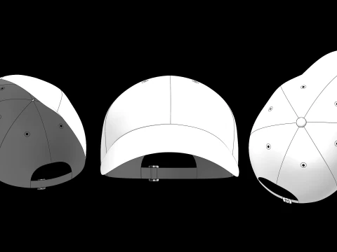 BASIC BASEBALL CAPS - g8m zprj obj fbx highpoly 3D Model