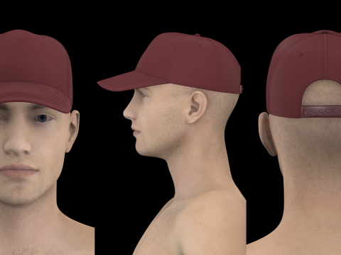 BASIC BASEBALL CAPS - g8m zprj obj fbx highpoly 3D 모델