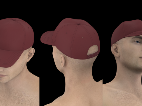 BASIC BASEBALL CAPS - g8m zprj obj fbx highpoly 3D 모델