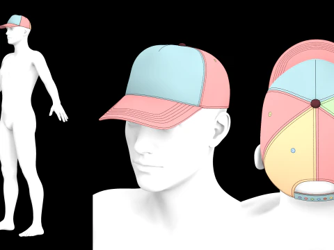 BASIC BASEBALL CAPS - g8m zprj obj fbx highpoly 3D Model