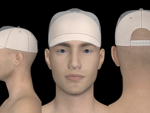 BASIC BASEBALL CAPS - g8m zprj obj fbx highpoly 3D 모델