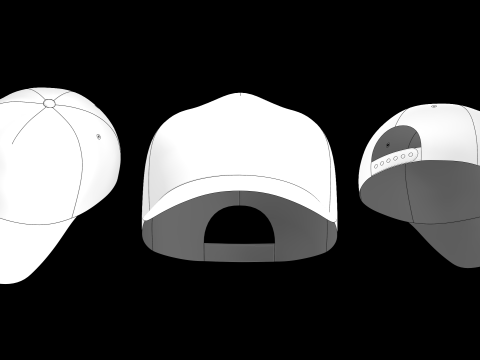 BASIC BASEBALL CAPS - g8m zprj obj fbx highpoly 3D 모델