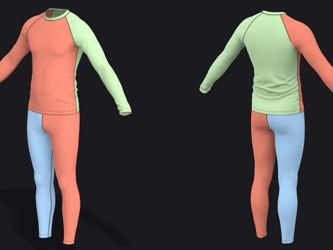 THERMAL UNDERWEAR - mv2 zpac obj fbx highpoly Model 3D
