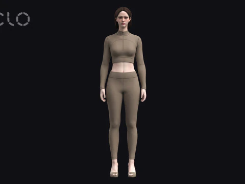 ヨガスーツ - fv2 zpac obj fbx highpoly 3Dモデル