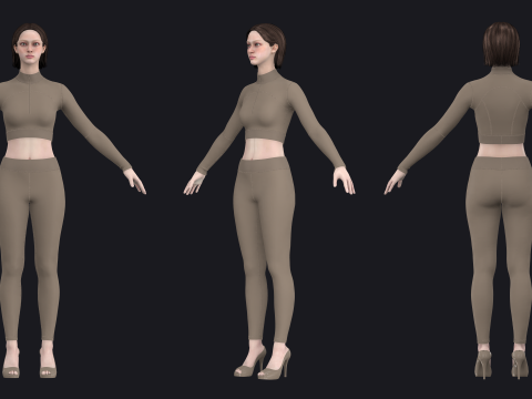 YOGA SUIT - fv2 zpac obj fbx highpoly 3Dモデル