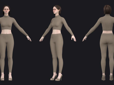 ヨガスーツ - fv2 zpac obj fbx highpoly 3Dモデル