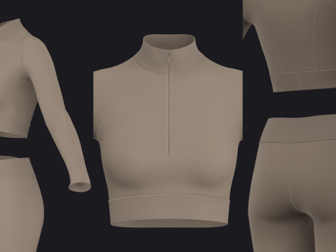 YOGA SUIT - fv2 zpac obj fbx highpoly 3Dモデル