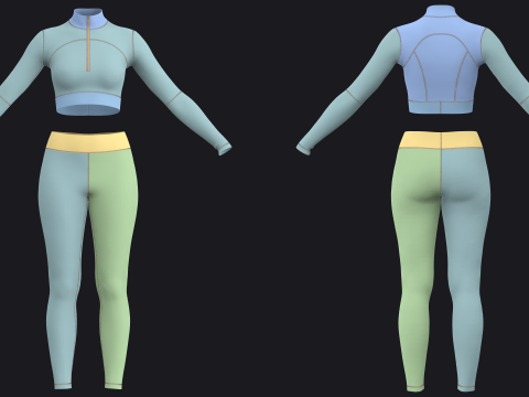 YOGA SUIT - fv2 zpac obj fbx highpoly 3Dモデル