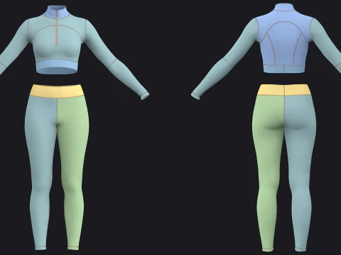 ヨガスーツ - fv2 zpac obj fbx highpoly 3Dモデル