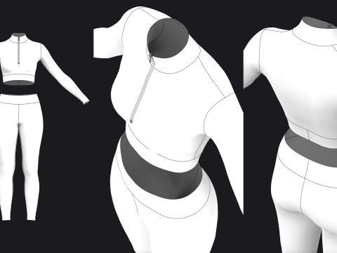 YOGA SUIT - fv2 zpac obj fbx highpoly 3Dモデル