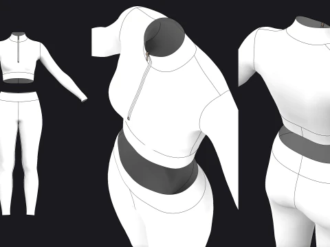 ヨガスーツ - fv2 zpac obj fbx highpoly 3Dモデル