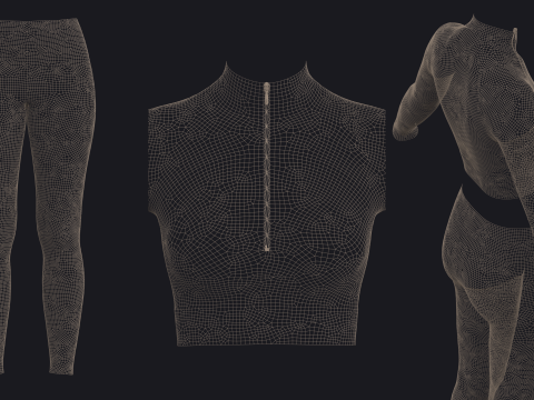 YOGA SUIT - fv2 zpac obj fbx highpoly 3Dモデル