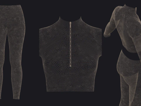 ヨガスーツ - fv2 zpac obj fbx highpoly 3Dモデル