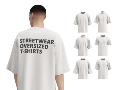 OVERSIZED T-SHIRTS 2021 - mv2 zprj obj fbx highpoly 3Dモデル