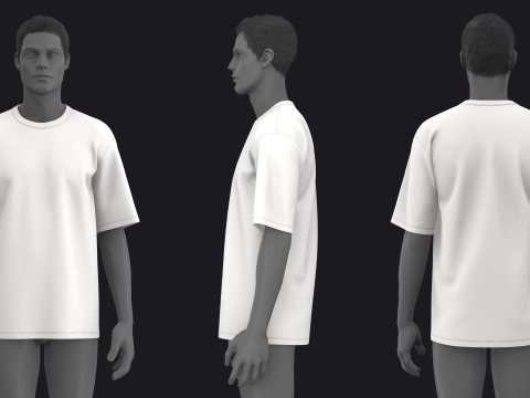 OVERSIZED T-SHIRTS 2021 - mv2 zprj obj fbx highpoly Modello 3D