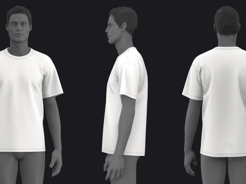 OVERSIZED T-SHIRTS 2021 - mv2 zprj obj fbx highpoly Modello 3D