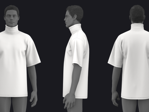 OVERSIZED T-SHIRTS 2021 - mv2 zprj obj fbx highpoly Modello 3D