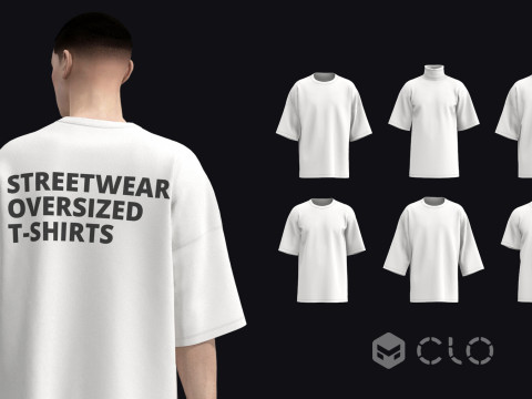 OVERSIZED T-SHIRTS 2021 - mv2 zprj obj fbx highpoly Modello 3D
