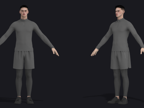 FALL RUNNER outfit - mv2 zpac obj fbx highpoly 3D Модель