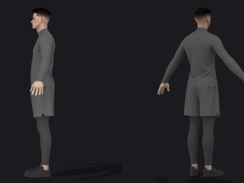 FALL RUNNER outfit - mv2 zpac obj fbx highpoly 3D Модель