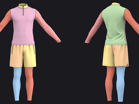 FALL RUNNER outfit - mv2 zpac obj fbx highpoly 3D Модель