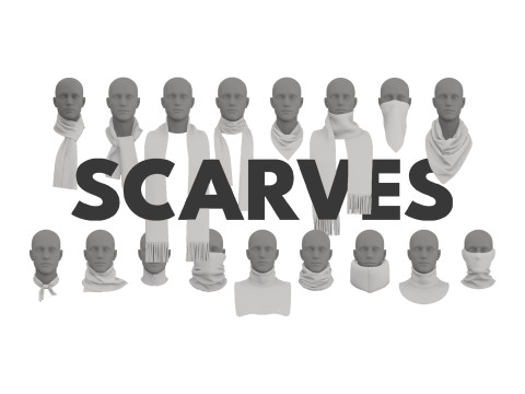 SCARVES PACK 2021 - g8m zprj obj fbx highpoly 3Dモデル