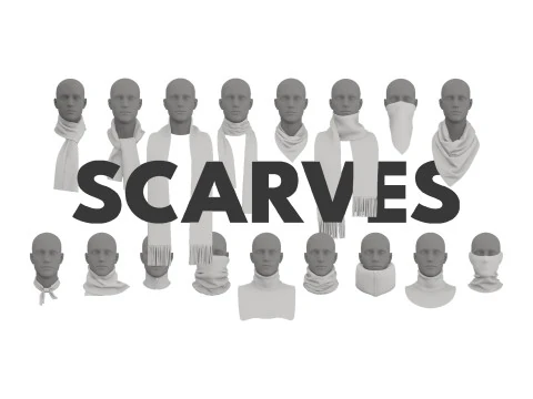 SCARVES PACK 2021 - g8m zprj obj fbx highpoly 3D Model