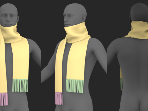 SCARVES PACK 2021 - g8m zprj obj fbx highpoly 3D Модель