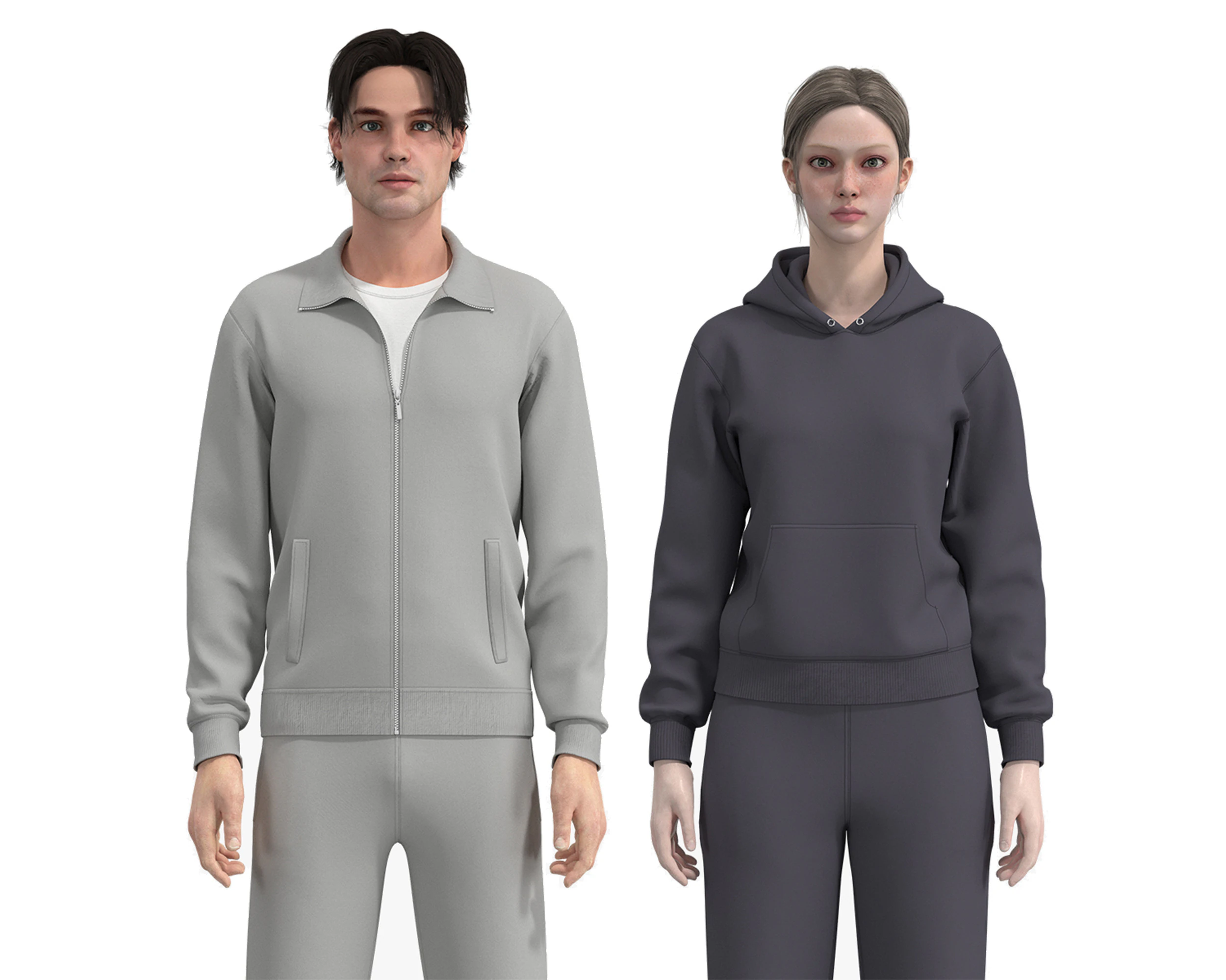 TRACKSUIT and SWEATSUIT outfits - mv2 fv2 zpac obj fbx highpoly 3D Model .c4d .max .obj .3ds .fbx .stl .blend