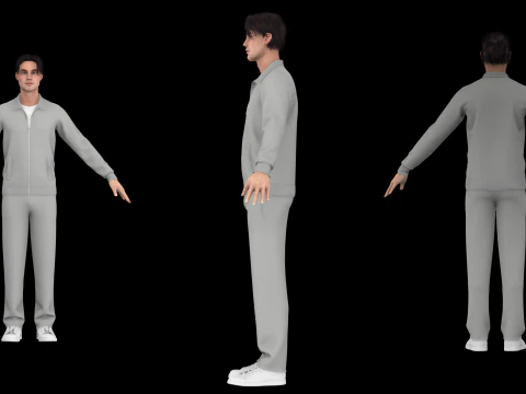TRACKSUIT and SWEATSUIT outfits - mv2 fv2 zpac obj fbx highpoly 3D Model