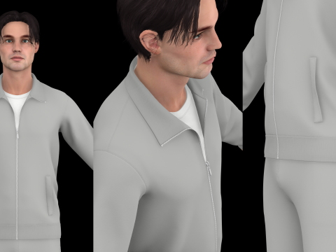 TRACKSUIT and SWEATSUIT outfits - mv2 fv2 zpac obj fbx highpoly 3Dモデル