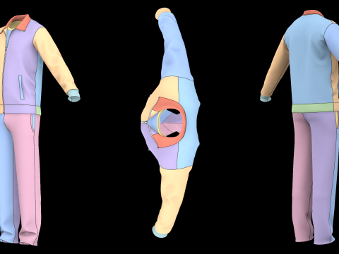 TRACKSUIT and SWEATSUIT outfits - mv2 fv2 zpac obj fbx highpoly 3Dモデル