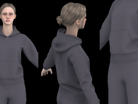 TRACKSUIT and SWEATSUIT outfits - mv2 fv2 zpac obj fbx highpoly 3Dモデル