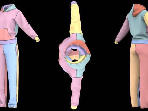 TRACKSUIT and SWEATSUIT outfits - mv2 fv2 zpac obj fbx highpoly 3Dモデル