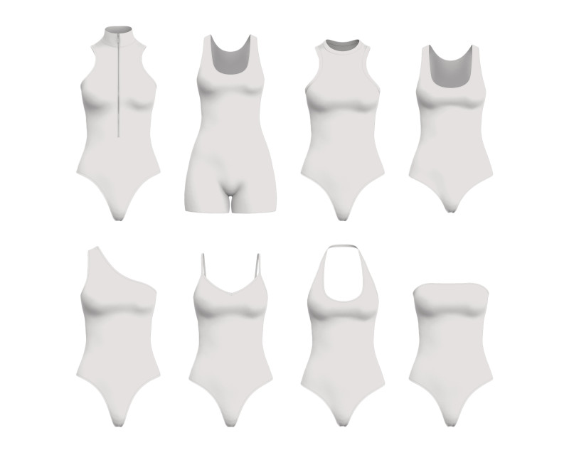 SLEEVELESS BODYSUITS PACK - fv2 zpac obj fbx highpoly 3D Model .c4d .max .obj .3ds .fbx .stl .blend
