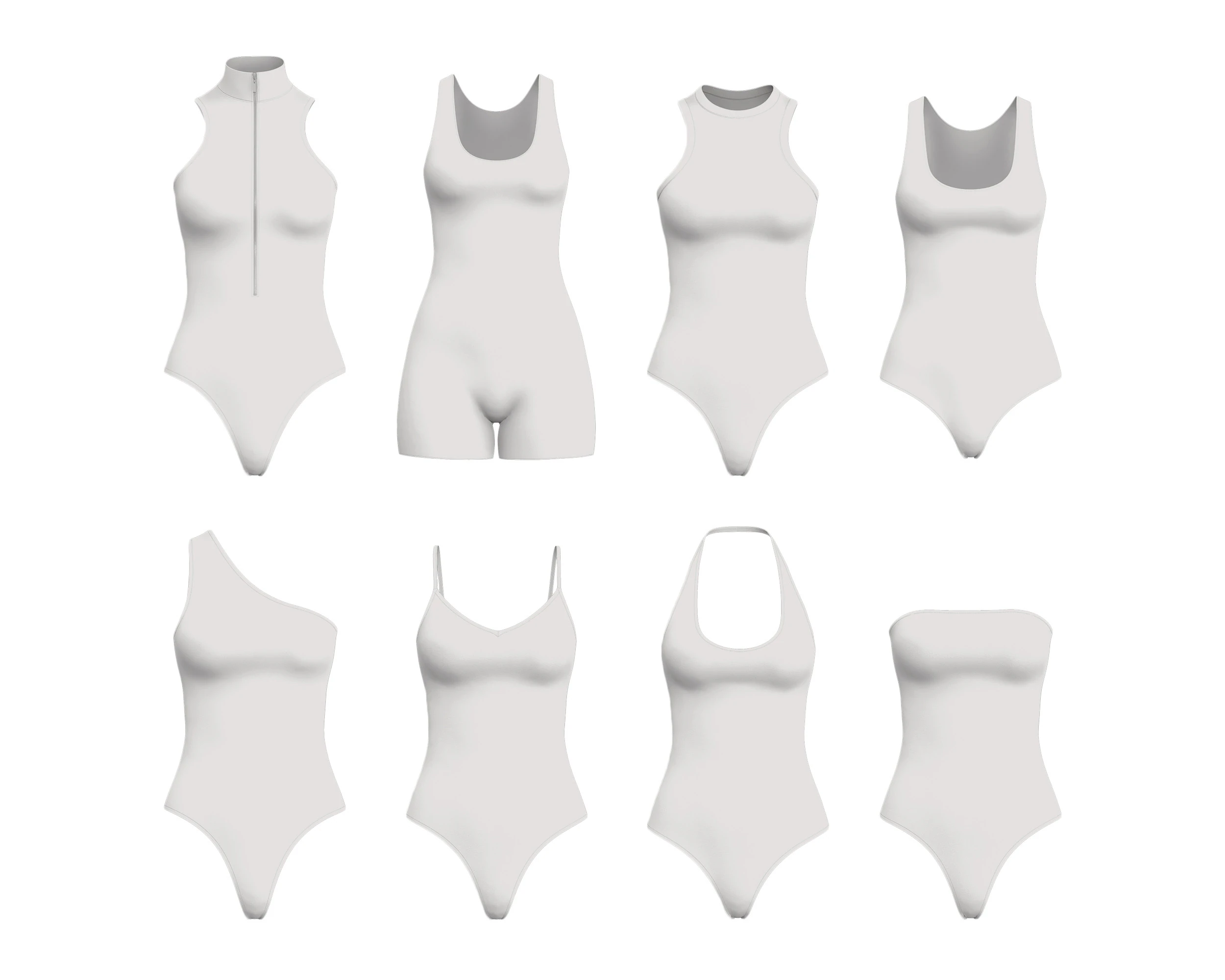 SLEEVELESS BODYSUITS PACK - fv2 zpac obj fbx highpoly 3D Model .c4d .max .obj .3ds .fbx .stl .blend 