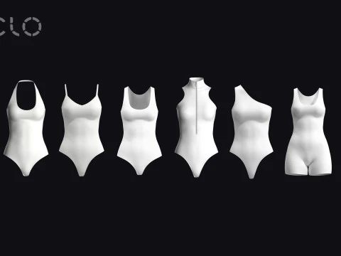 SLEEVELESS BODYSUITS PACK - fv2 zpac obj fbx highpoly 3D Model