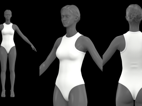 SLEEVELESS BODYSUITS PACK - fv2 zpac obj fbx highpoly 3D Model
