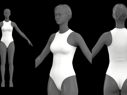 SLEEVELESS BODYSUITS PACK - fv2 zpac obj fbx highpoly 3D Model