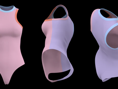 SLEEVELESS BODYSUITS PACK - fv2 zpac obj fbx highpoly 3D Model