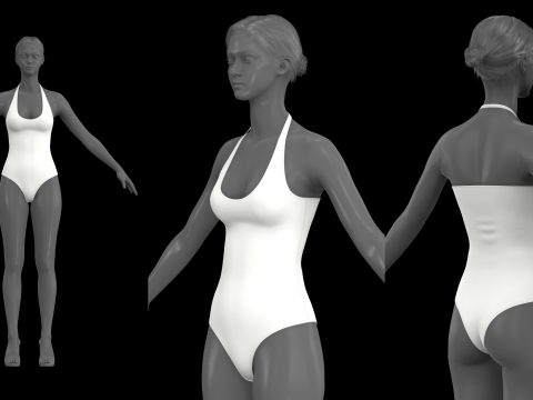 SLEEVELESS BODYSUITS PACK - fv2 zpac obj fbx highpoly 3D Model