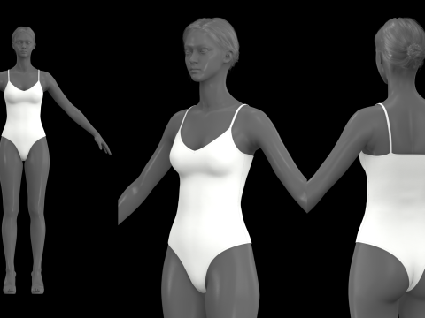 SLEEVELESS BODYSUITS PACK - fv2 zpac obj fbx highpoly 3D Model