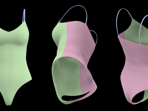 SLEEVELESS BODYSUITS PACK - fv2 zpac obj fbx highpoly 3D Model